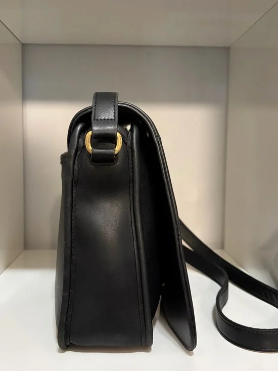 Rare Vintage Coach Tribeca Flap Bag (#9092) Black Leather & Magnetic Closure - Picture 3 of 12